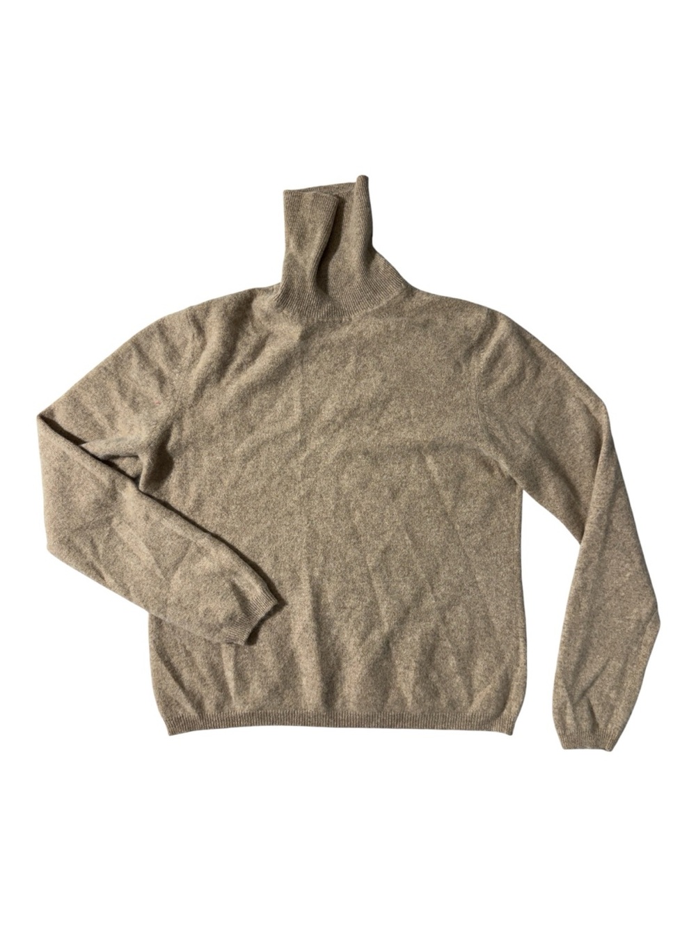 Croft & Barrow women’s L Large tan 100% cashmere turtleneck sweater EUC